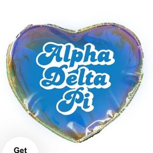 Alpha Delta Pi Heart Shaped Bag Holographic